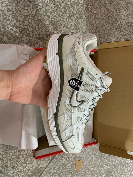 Nike Other - Nike P-6000 White with Olive Accents Sneaker